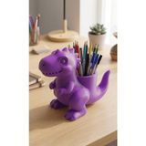 My Craft 3D MYCRAFT3D Sevimli Dinozor Figürlü T-Rex Masa Üstü Düzenleyici Kalemlik 3D Tasarım Çocuk ve Ofis Organizer 25CM - Mor