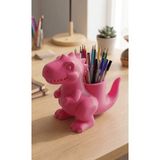 My Craft 3D MYCRAFT3D Sevimli Dinozor Figürlü T-Rex Masa Üstü Düzenleyici Kalemlik 3D Tasarım Çocuk ve Ofis Organizer 25CM - Pembe