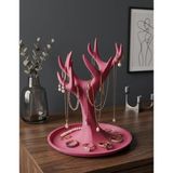 My Craft 3D MYCRAFT3D Şık Tasarım Takı Standı - Geyik Boynuzu Kolye, Küpe ve Yüzük Organizer Modern Aksesuar Düzenleyici - Pembe