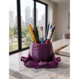 My Craft 3D MYCRAFT3D Yoga Meditasyon Figürü Masaüstü Aksesuar Huzurlu Duruşlu Kalem Kutusu 3D Tasarım Modern Düzenleyici - Mor