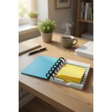 My Craft 3D Spiralli Defter Tasarımlı Yapışkan Notluk – Masaüstü Not Kağıdı Tutucu Organizer - Not Defteri Tasarımlı Ofis ve Çalışma Masası Aksesuarı - Mavi