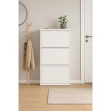 My Design Metal Ayakkabılık 3 Kapaklı Beyaz 3 Raflı Modern Tasarım ile Şık Depolama