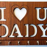 My Dream Carts I Love You Dady Duvar için Anahtarlık, Dünyanın En İyi Babası için Ahşap Anahtarlık Askı Hediyesi, Ev Dekorasyonu için Anahtar Askısı, Tasarım Duvara Monte, Ahşap Anahtarlar Organizatör