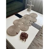 My Eticaret Rope Decor Rota Doğal Jüt Runner – El Yapımı Hasır Masa ve Sehpa Örtüsü 100x40 - 100 x 40 cm - Açık Kahverengi