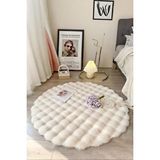 My Evilla Bubble Yuvarlak Krem Uzun Tüylü Yumuşak Peluş Kaymaz Yıkanabilir Salon Oturma Odası Balkon Halı