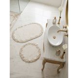My Evilla Çeyizlik Güpürlü Dantelli Banyo Paspas Takımı Kaymaz Taban 2'li Set 60X100 50X60 - Renkli