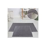 My Evilla Modern Dekoratif Halı Jel Kaymaz Taban Peluş Açık Gri Paspas Takımı 50x80 Bej