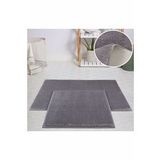 My Evilla Modern Dekoratif Halı Jel Kaymaz Taban Peluş Açık Gri Paspas Takımı 60x100