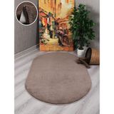 My Evilla Modern Dekoratif Kaymaz Taban Rabbit Oval Halı Yolluk - 40 x 60 cm - Vizon