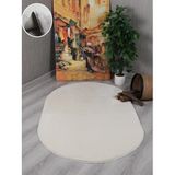 My Evilla Modern Dekoratif Kaymaz Taban Rabbit Oval Halı Yolluk Krem 100 x 200