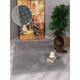 My Evilla Modern Dekoratif Kaymaz Taban Simirna Halı Yolluk Gri 40 x 60