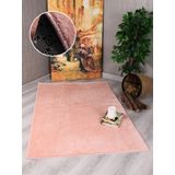 My Evilla Modern Dekoratif Kaymaz Taban Simirna Halı Yolluk Pembe 100 x 100