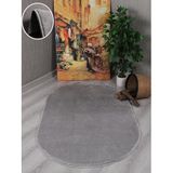 My Evilla Modern Dekoratif Kaymaz Taban Simirna Oval Halı Yolluk Gri 80 x 200