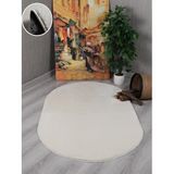 My Evilla Modern Dekoratif Kaymaz Taban Simirna Oval Halı Yolluk Krem 80 x 200