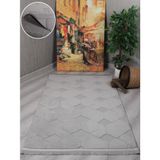 my evilla Modern Dekoratif Lara Dokuma Salon Oturma Odası Balkon Mutfak Halısı Koridor Halı Yolluk 9400B Gri 80 x 100