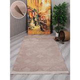 my evilla Modern Dekoratif Lara Dokuma Salon Oturma Odası Balkon Mutfak Halısı Koridor Halı Yolluk 9400C Vizon 60 x 100