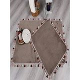My Evilla Modern Dekoratif Multi Saçaklı Klozet Takımı 60x100 Kahverengi