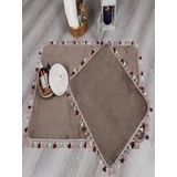 My Evilla Modern Dekoratif Multi Saçaklı Klozet Takımı 60x100 Vizon 60 x 100-60 x 50