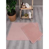 My Evilla Modern Dekoratif Peluş Simirna 50x80-50x40 Banyo Klozet Takımı Pembe