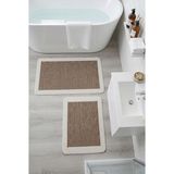 My Evilla Sisal Vektör Kaymaz Tabanlı Kolay Silinebilir 2li Kahve Banyo Paspas Seti 60X100-50X60 - Kahverengi