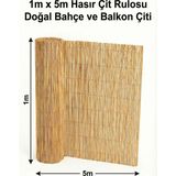 My Family 1X5M Doğal Hasır Çit Rulosu - Bahçe Balkon Gizleme Filesi, Bambu Kamış Hasır Gölgelik ve Dekorasyon