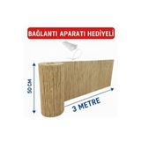 My Family Hasır Çit Balkon Çiti 50 cm x 3 Metre - Misina Dokuma Bambu Kamış Bahçe Çiti Dekoratif Gölgelik