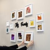My Family Yazılı Yapışkanlı Sök-tak Paspartulu Beyaz Kare Fotoğraf Çerçevesi - 12'li Paket