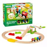 My First Railway, İlk Tren Yolu Oyuncak Seti | Tren Boyunca İtin, Çıngırak Vagonu, Ahşap Demiryolu Seti, Yaratıcı Oyunu Teşvik Eder, 18 Aydan