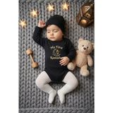 My First Ramadan Siyah Body Şapka Takımı Ilk Ramazanım Temalı Bebek Takımı - 3 - 6 Ay