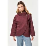 My Flamenco Asimetrik Kesim Hafif Kadın Ceket - S - M - Bordo