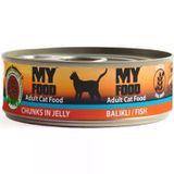 My Food Tahılsız Jöleli Parça Etli Balıklı Yetişkin Kedi Yaş Maması 100 gr