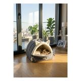 My Gusto Health Kulaklı Peluş Kedi Yatağı – Tünel Tipi Yumuşak Kedi Evi