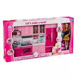 My Happy Kitchen Bebekli Dörtlü Mutfak Seti - Modern Mutfak Seti - Işıklı Sesli Mutfak Oyuncak - Fırın, Buzdolabı, Lavab