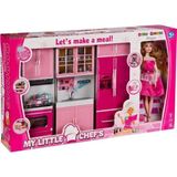 My Happy Kitchen Bebekli Üçlü Mutfak Seti - Modern Mutfak Seti - Işıklı Sesli Mutfak Oyuncak - Fırın