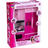 My Happy Kitchen İkili Mutfak Seti - Modern Mutfak Seti - Işıklı Sesli Mutfak Oyuncak - Buzdolabı, F