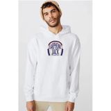 My Hero Academi Anime Earphone Jack Beyaz Erkek 3İp Kapşonlu Sweatshirt