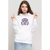 My Hero Academi Anime Earphone Jack Beyaz Kadın 3İp Kapşonlu Sweatshirt