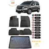 My Jasmin Opel Combo 2019 Sonrası 4d Havuzlu Paspas ve 4d Bagaj Havuzu Set Siyah Renk