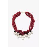 My Joyas Design ZR Model Mercan Ucu İncili Kolye 52cm