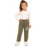 My Kids Kız Çocuk Emoji Nakışlı Balık Sırtı Model Tayt - Çok Renkli - 4 - 5 Yaş