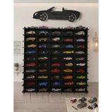 My Kids Room 50 Araç Kapasiteli Isimli Araba Rafı - Dekoratif Çocuk Odası Oyuncak Organizer(Hotwheels ve Matcbox Arabaları Için Uygundur) - Siyah