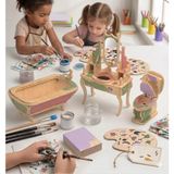 My Kids Room Ahşap 3D Minyatür Banyo Mobilya Seti - Eğitici Maket Tasarım Serisi - Kahverengi