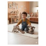My Kids Room Doğal Ahşap Eğitici Çocuk Oyun Parkı Seti - Montessori Kaydırak ve Salıncak Takımı - Boyanabilir MDF Oyuncak