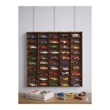 My Kids Room Oyuncak Araba Rafı 1/64 Ceviz Renk 50'li