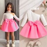 My Kids Wear Bayramlık Kız Çocuk Alt Üst Takım Beyaz - Pembe