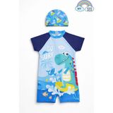 My Kids Wear Erkek Çocuk Boneli Fermuarlı Çocuk Plaj Mayosu 2-8 Yaş 12557 - Karışık - Bordo - 3 - 4 Yaş