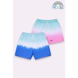 My Kids Wear Erkek Çocuk Degrade Desenli Deniz Şortu 2’li Set 3-16 Yaş 12382 - Karışık - Somon - 7 - 8 Yaş