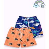 My Kids Wear Erkek Çocuk Degrade Desenli Deniz Şortu 2’li Set 3-16 Yaş 12421 - 001 Kırık Beyaz - 5 - 6 Yaş