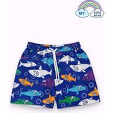 My Kids Wear Erkek Çocuk Desenli Deniz Şortu 3-16 Yaş 12406 - Lacivert - Karışık - 13 - 14 Yaş