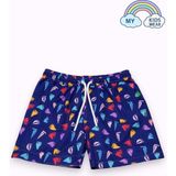 My Kids Wear Erkek Çocuk Desenli Deniz Şortu 3-16 Yaş 12411 - Karışık - Bordo - 6 - 7 Yaş